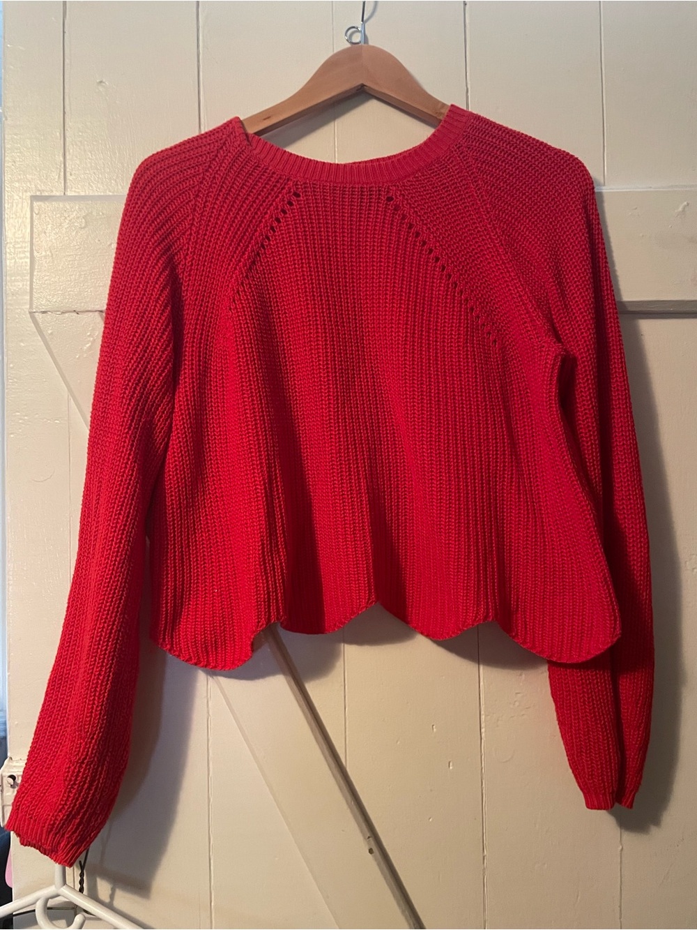 New Look - Red Sweater with Scalloped Hem